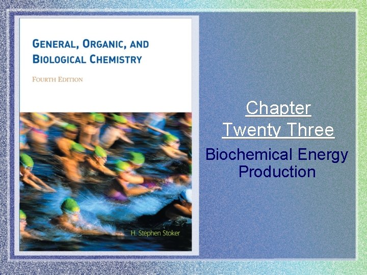 Chapter Twenty Three Biochemical Energy Production 