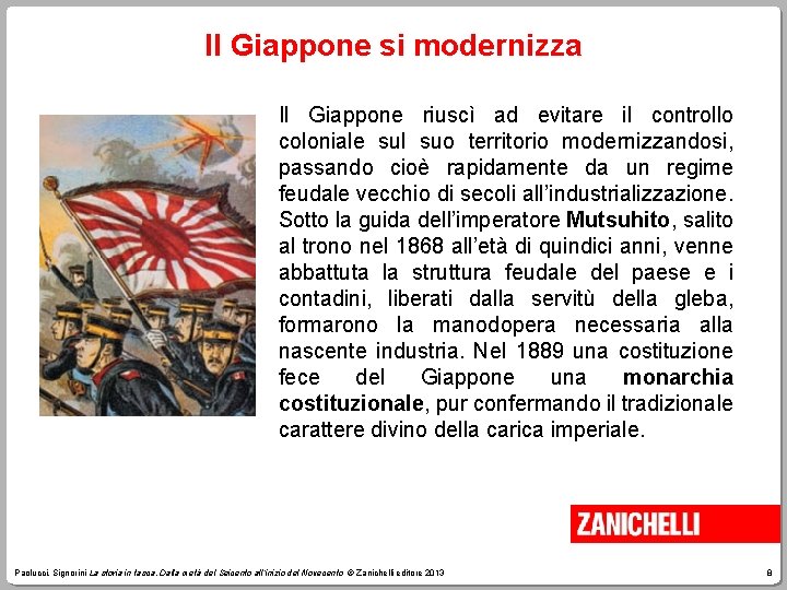 Il Giappone si modernizza Il Giappone riuscì ad evitare il controllo coloniale sul suo