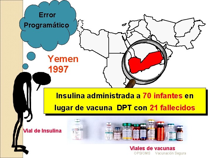Error Programático Yemen 1997 Insulina administrada a 70 infantes en lugar de vacuna DPT