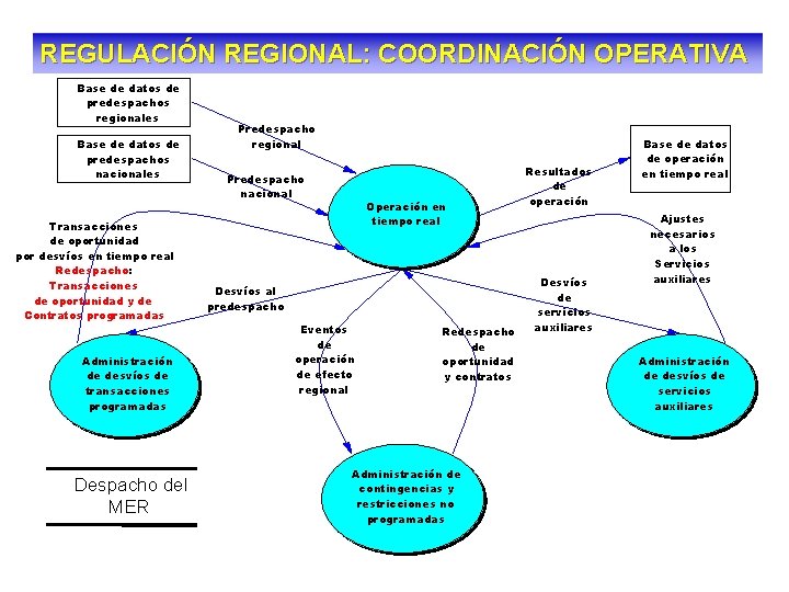 REGULACIÓN REGIONAL: COORDINACIÓN OPERATIVA Base de datos de predespachos regionales Base de datos de