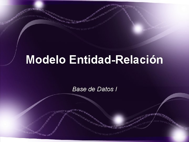 Modelo Entidad-Relación Base de Datos I 