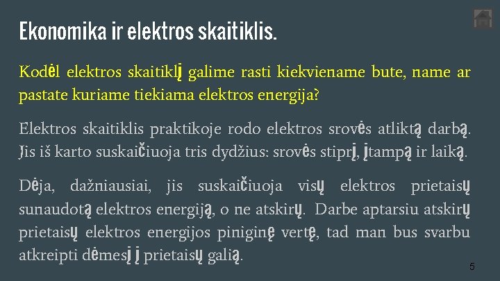 Ekonomika ir elektros skaitiklis. Kodėl elektros skaitiklį galime rasti kiekviename bute, name ar pastate