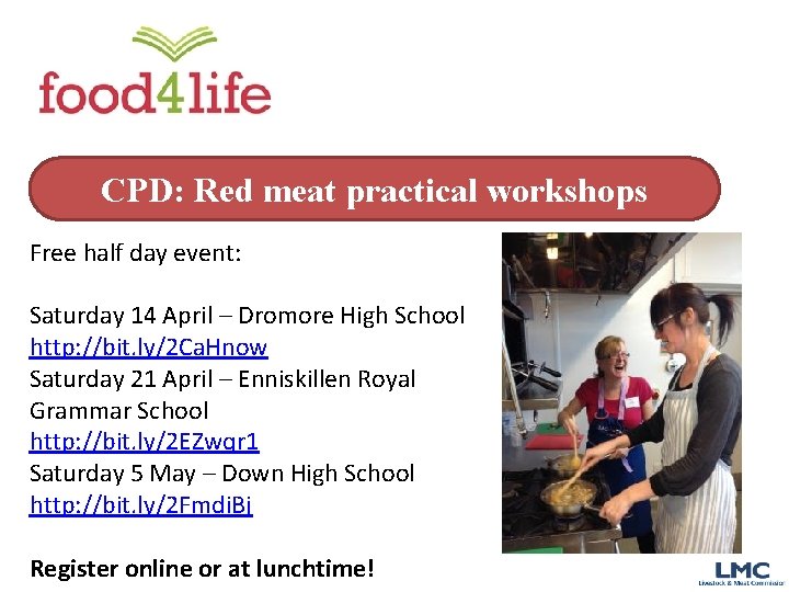 CPD: Red meat practical workshops Free half day event: Saturday 14 April – Dromore