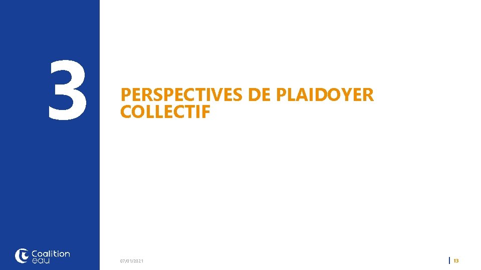 3 PERSPECTIVES DE PLAIDOYER COLLECTIF 07/01/2021 13 