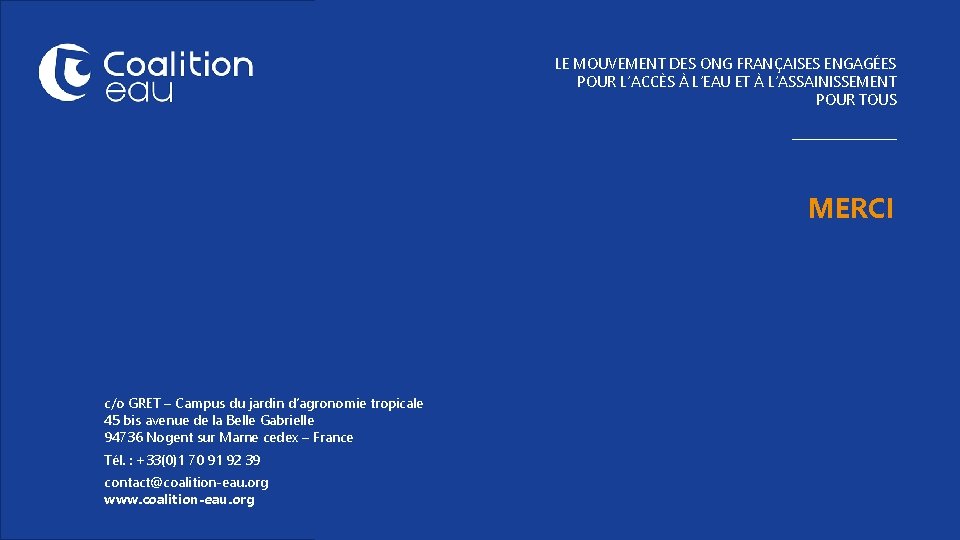 LE MOUVEMENT DES ONG FRANÇAISES ENGAGÉES POUR L’ACCÈS À L’EAU ET À L’ASSAINISSEMENT POUR