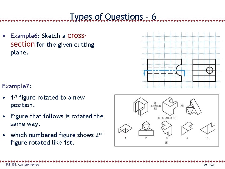 Types of Questions - 6 • Example 6: Sketch a crosssection for the given