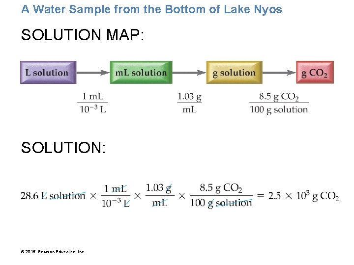 A Water Sample from the Bottom of Lake Nyos SOLUTION MAP: SOLUTION: © 2015