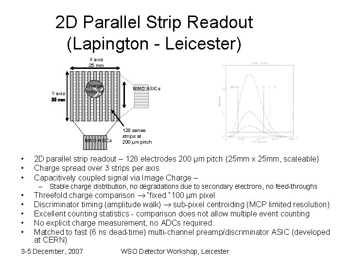 2 D Parallel Strip Readout (Lapington - Leicester) X axis 25 mm Y axis