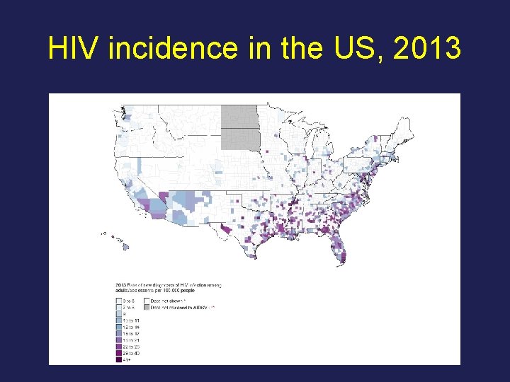 HIV incidence in the US, 2013 