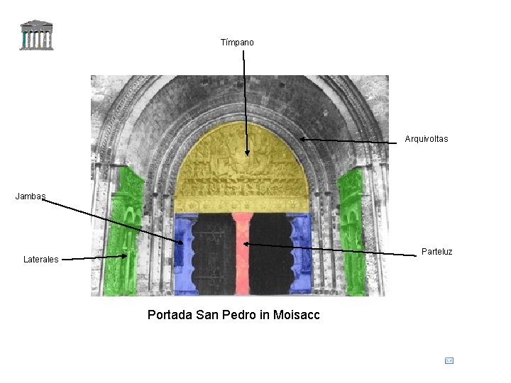 Tímpano Arquivoltas Jambas Parteluz Laterales Portada San Pedro in Moisacc 