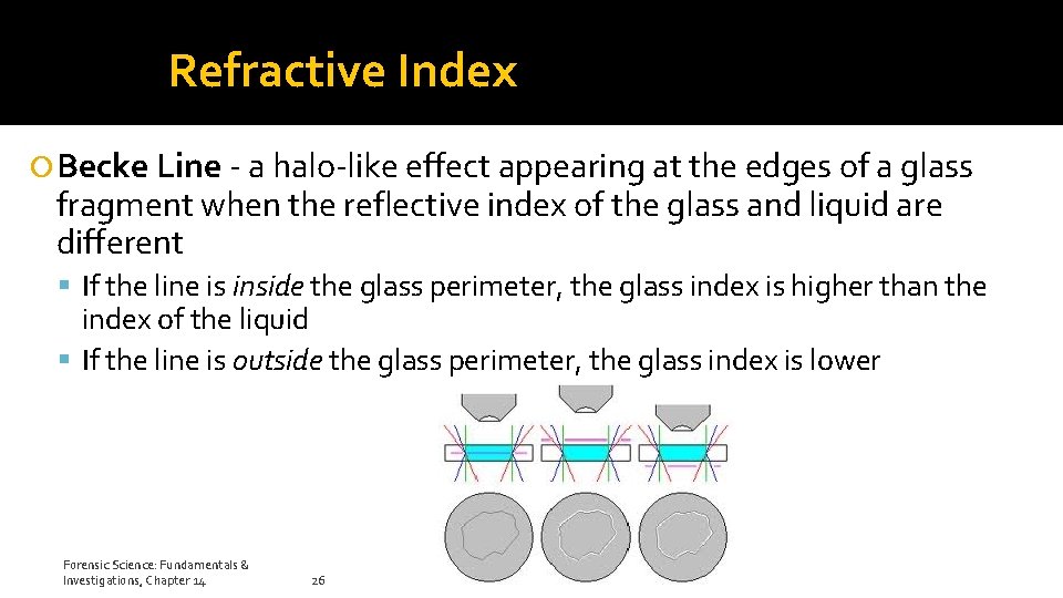 Refractive Index Becke Line - a halo-like effect appearing at the edges of a
