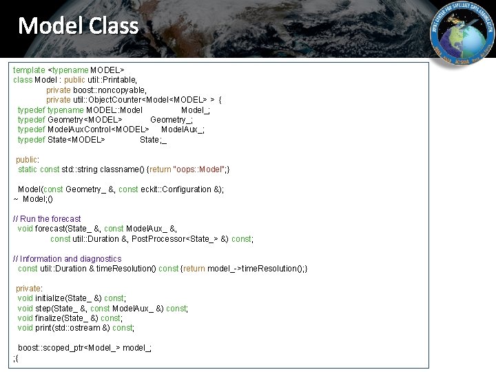 Model Class template <typename MODEL> class Model : public util: : Printable, private boost: