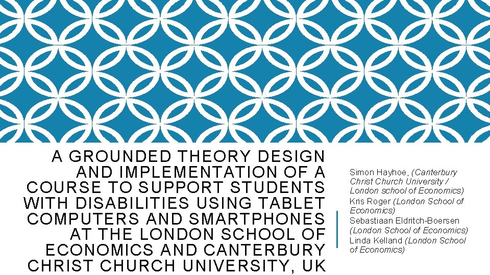A GROUNDED THEORY DESIGN AND IMPLEMENTATION OF A COURSE TO SUPPORT STUDENTS WITH DISABILITIES