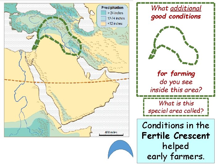 What additional good conditions for farming do you see inside this area? What is