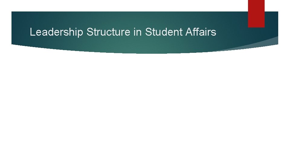 Leadership Structure in Student Affairs 