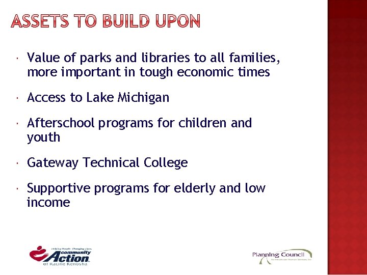 Value of parks and libraries to all families, more important in tough economic Value of parks and libraries to all families, more important in tough economic