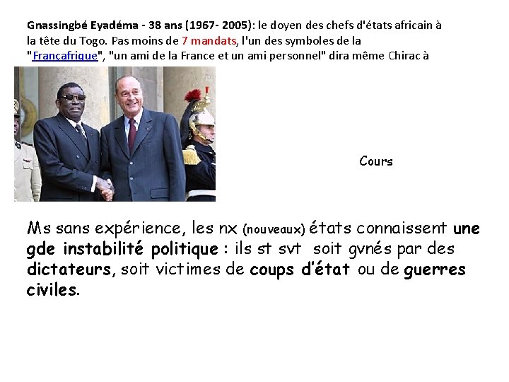 Gnassingbé Eyadéma - 38 ans (1967 - 2005): le doyen des chefs d'états africain