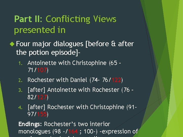 Part II: Conflicting Views presented in Four major dialogues [before & after the potion