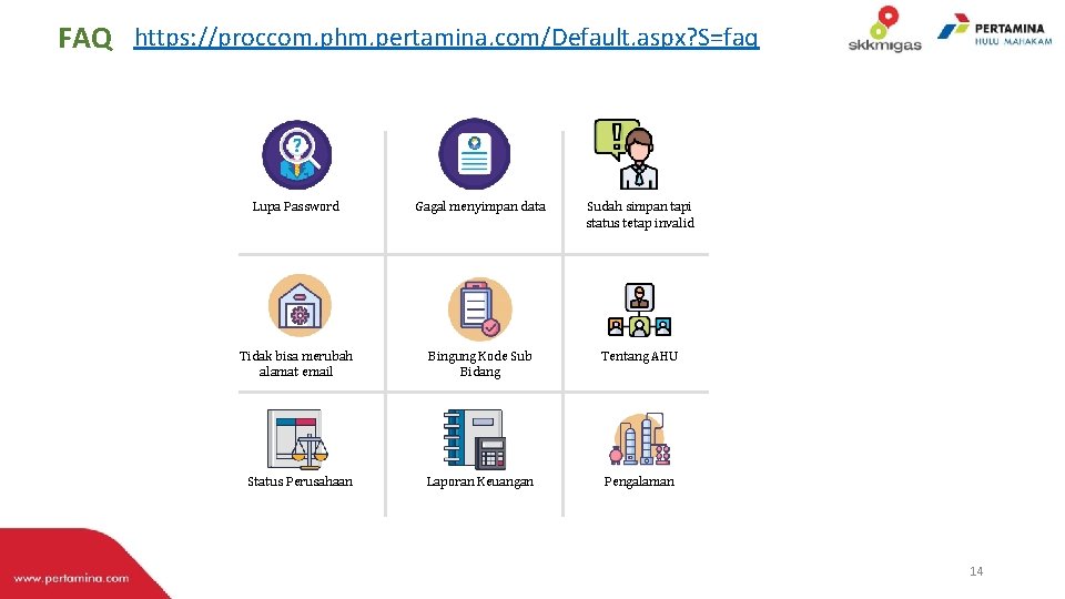 FAQ https: //proccom. phm. pertamina. com/Default. aspx? S=faq Lupa Password Gagal menyimpan data Sudah FAQ https: //proccom. phm. pertamina. com/Default. aspx? S=faq Lupa Password Gagal menyimpan data Sudah