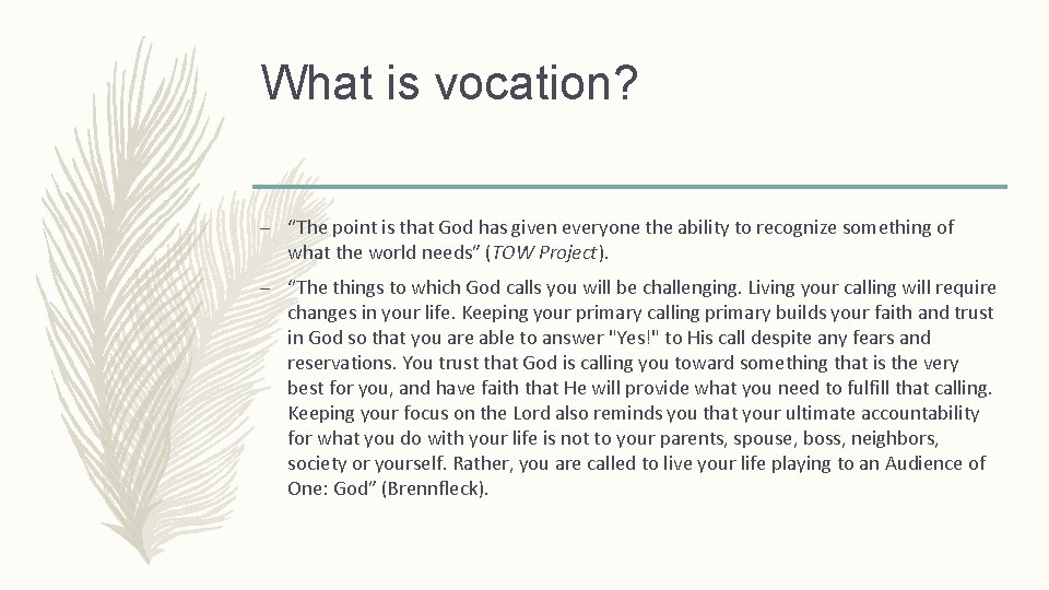 What is vocation? – “The point is that God has given everyone the ability