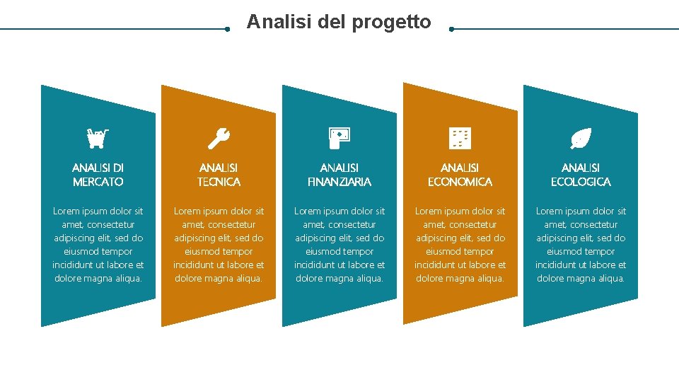 Analisi del progetto ANALISI DI MERCATO ANALISI TECNICA ANALISI FINANZIARIA ANALISI ECONOMICA ANALISI ECOLOGICA