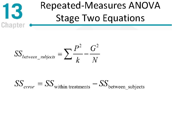 Repeated-Measures ANOVA Stage Two Equations 