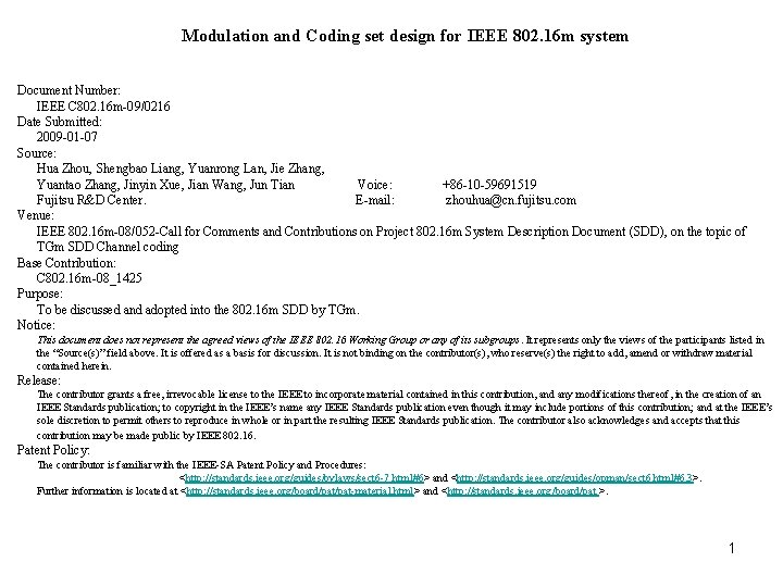 Modulation and Coding set design for IEEE 802