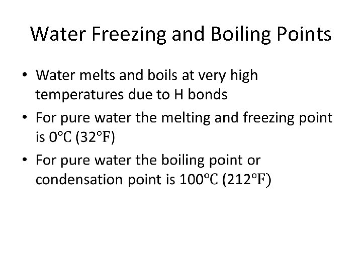 Water Freezing and Boiling Points • 