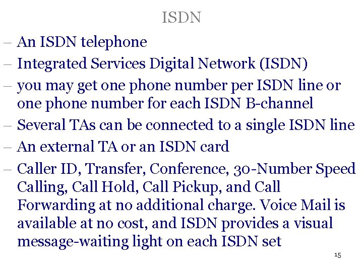 ISDN - An ISDN telephone - Integrated Services Digital Network (ISDN) - you may