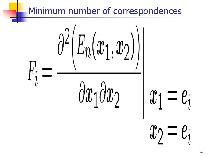 Minimum number of correspondences 30 