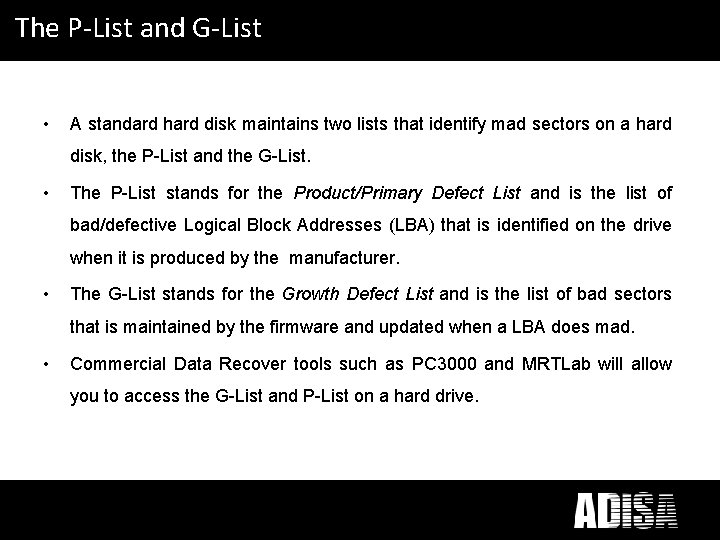 What does Disposal mean to you? The P-List and. ICT G-List • A standard What does Disposal mean to you? The P-List and. ICT G-List • A standard