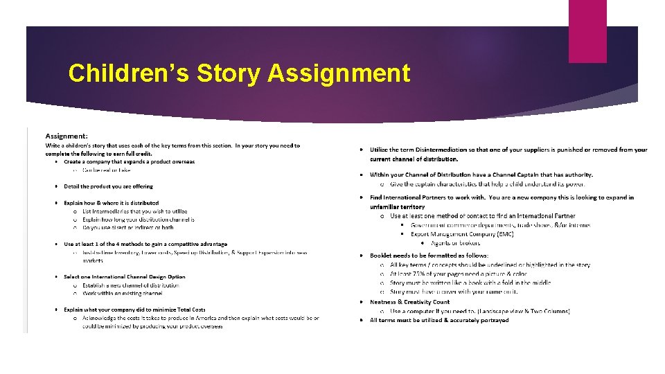 Children’s Story Assignment 