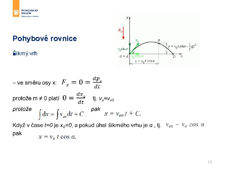 Pohybové rovnice § 13 