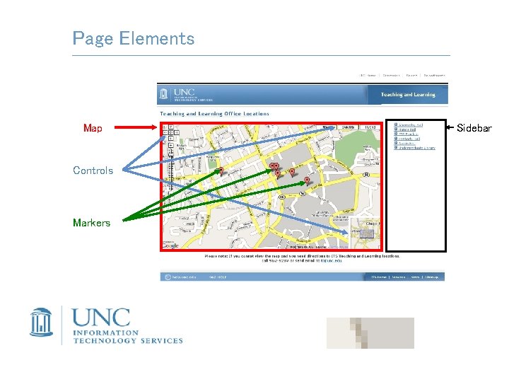 Page Elements Map Controls Markers Sidebar 
