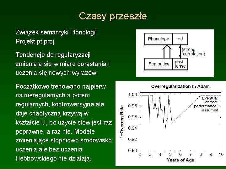 Czasy przeszłe Związek semantyki i fonologii Projekt pt. proj Tendencje do regularyzacji zmieniają się