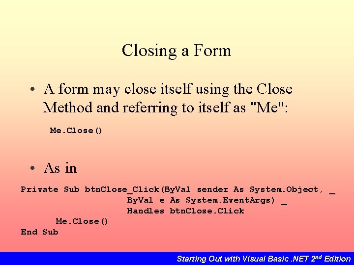 Chapter 7 Multiple Forms Standard Modules And Menus