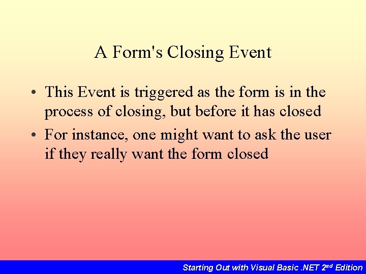 Chapter 7 Multiple Forms Standard Modules And Menus