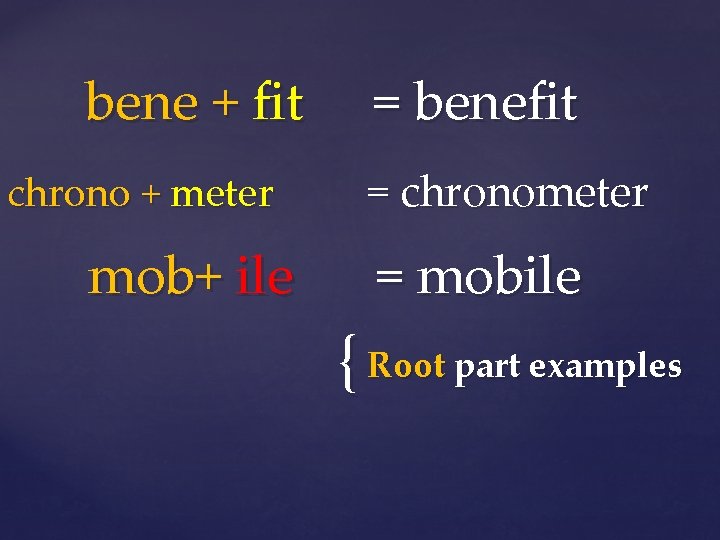 bene + fit chrono + meter mob+ ile = benefit = chronometer = mobile
