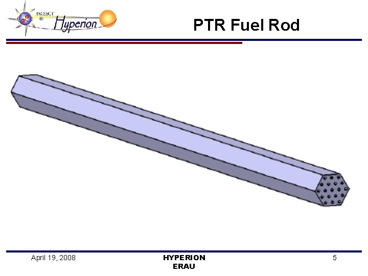 PTR Fuel Rod April 19, 2008 HYPERION ERAU 5 