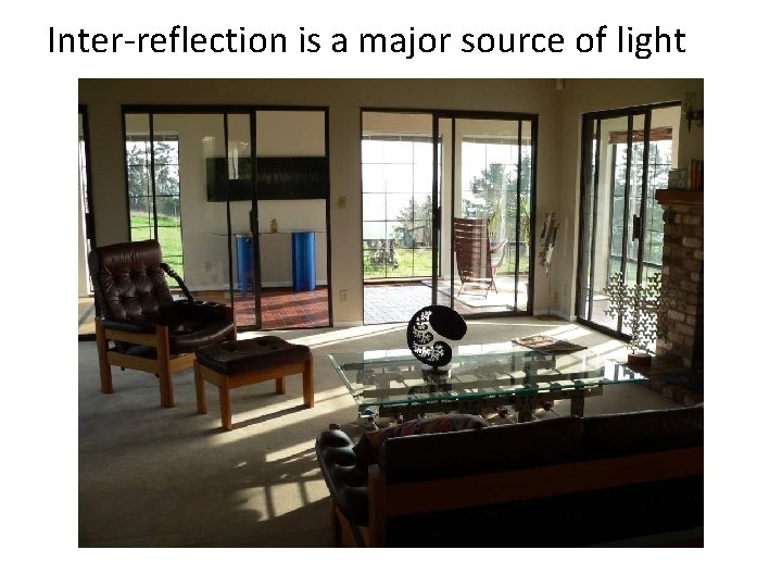 Inter-reflection is a major source of light Inter-reflection is a major source of light