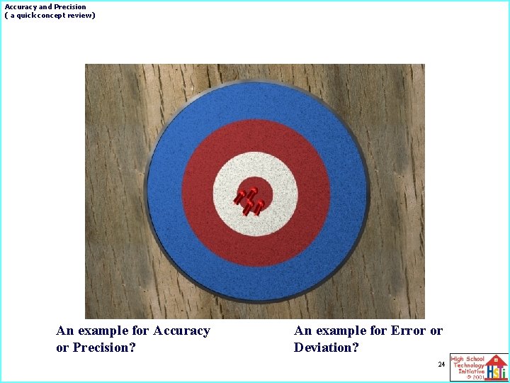 Accuracy and Precision ( a quick concept review) An example for Accuracy or Precision?