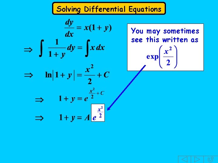 Solving Differential Equations You may sometimes see this written as 