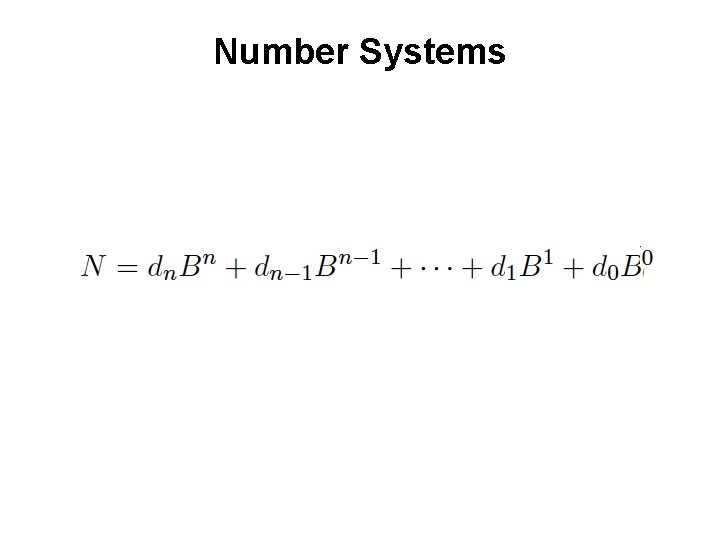 Number Systems 