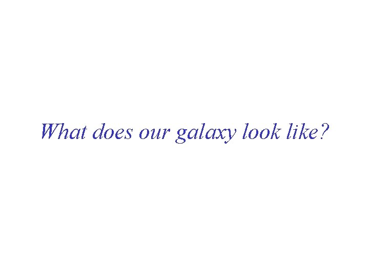 What does our galaxy look like? 