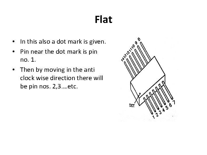 Flat • In this also a dot mark is given. • Pin near the