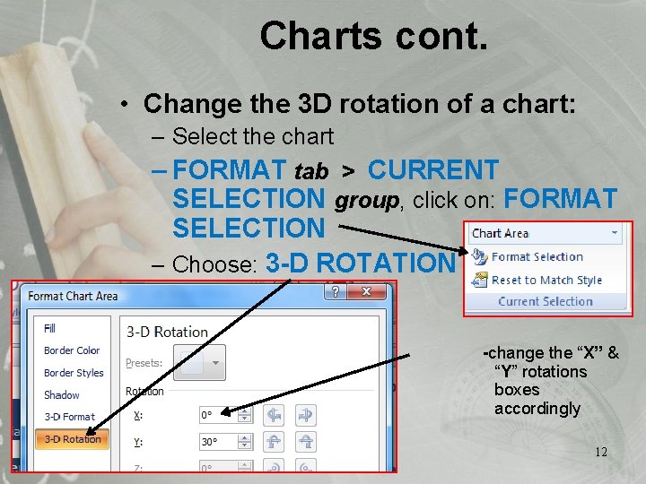 3 Chart Rotation EXCEL INTERMEDIATE 1 WORKSHEETS Worksheet Tabs Rename by