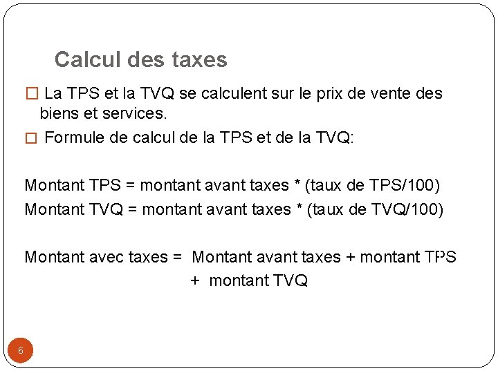 Taxes De Vente Tps Et Tvq Par Nassima