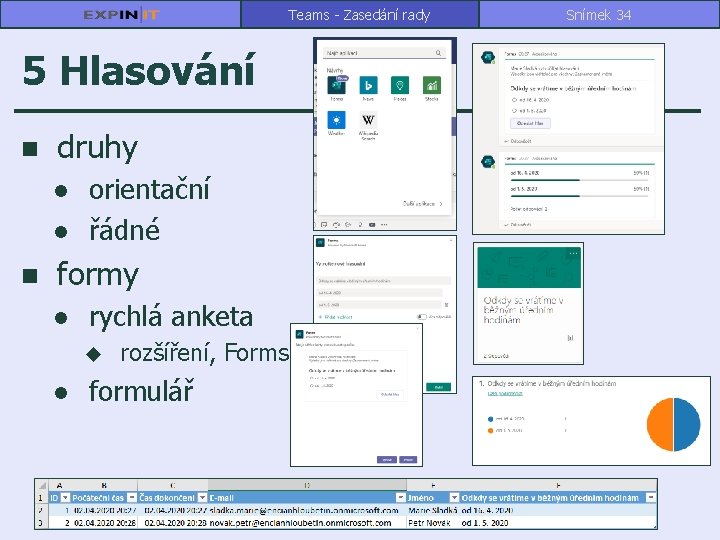 Teams - Zasedání rady 5 Hlasování n druhy l l n orientační řádné formy