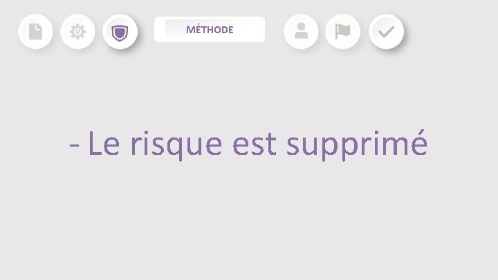 MÉTHODE - Le risque est supprimé MÉTHODE - Le risque est supprimé