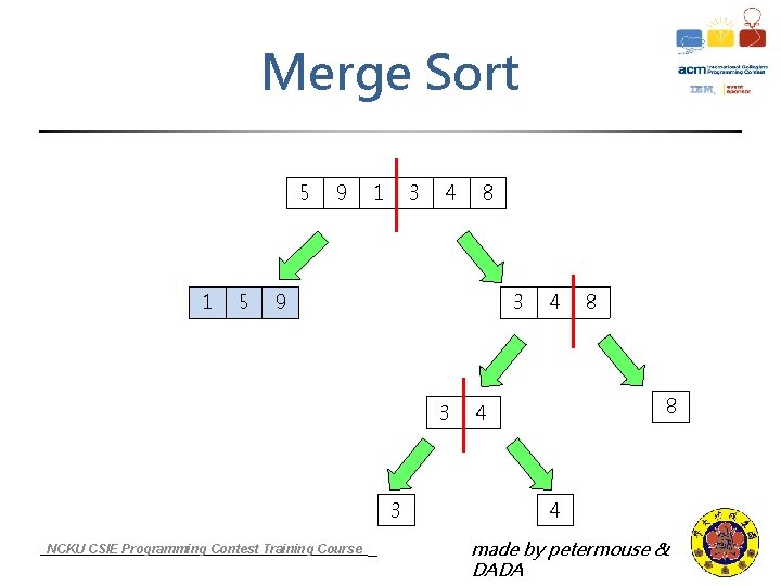 Merge Sort 5 1 5 9 1 3 4 8 9 3 3 3